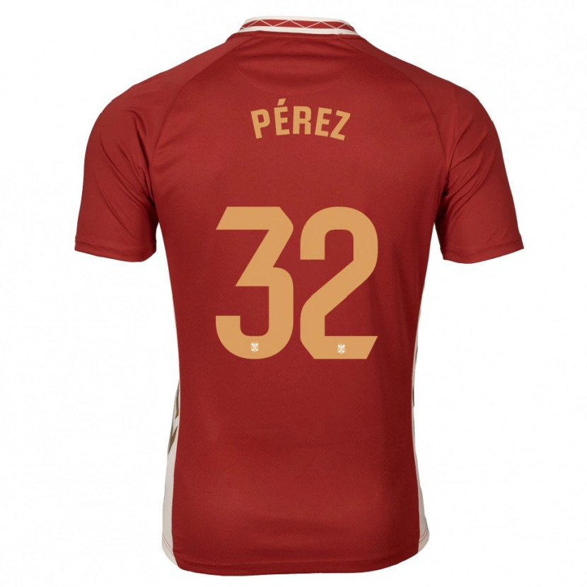 Danxen Kid Joel Pérez #32 Burgundy Gold Away Jersey 2025/26 T-Shirt