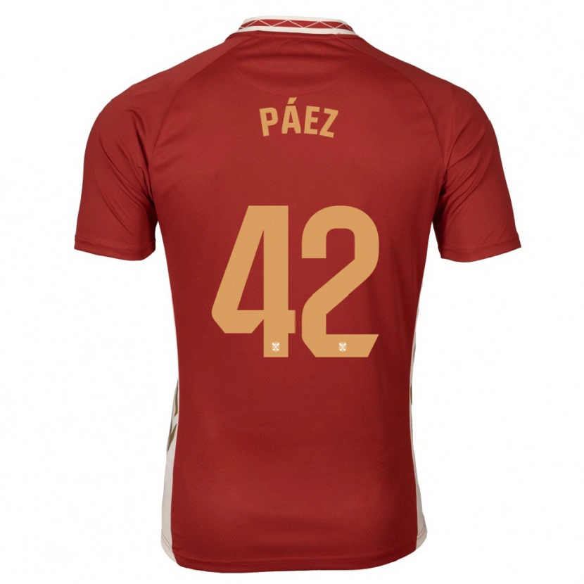 Danxen Kid David Páez #42 Burgundy Gold Away Jersey 2025/26 T-Shirt