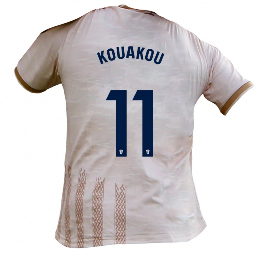 Danxen Kid Koffi Kouakou #11 Off-White Brown Away Jersey 2025/26 T-Shirt