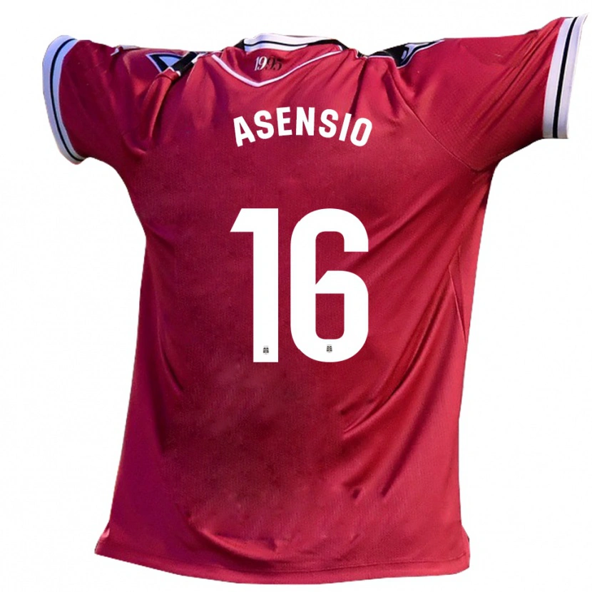Danxen Kid Javi Asensio #16 Burgundy Black Away Jersey 2025/26 T-Shirt