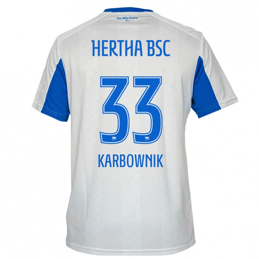 Danxen Kid Michal Karbownik #33 White Blue Away Jersey 2025/26 T-Shirt