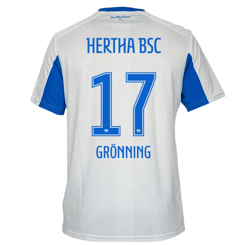 Danxen Kid Sebastian Grönning #17 White Blue Away Jersey 2025/26 T-Shirt