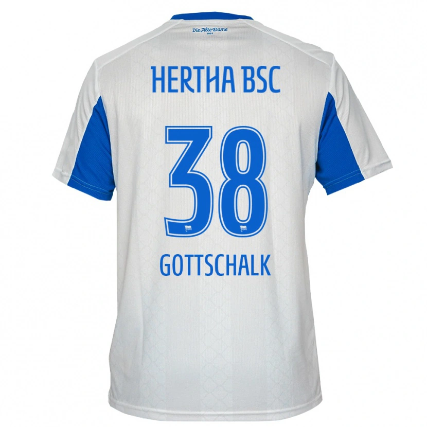 Danxen Kid Julius Gottschalk #38 White Blue Away Jersey 2025/26 T-Shirt
