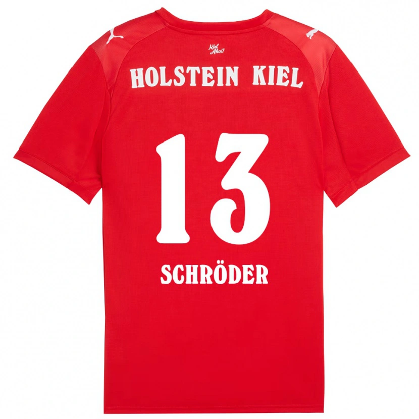 Danxen Kid Lea Schröder #13 Red Blue Away Jersey 2025/26 T-Shirt