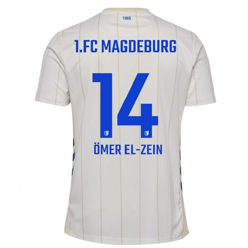 Danxen Kid Abu-Bekir Ömer El-Zein #14 White Blue Away Jersey 2025/26 T-Shirt