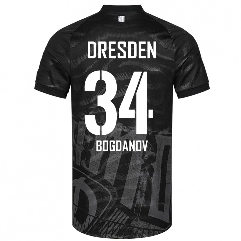Danxen Kid Dmytro Bogdanov #34 Black Gray Away Jersey 2025/26 T-Shirt