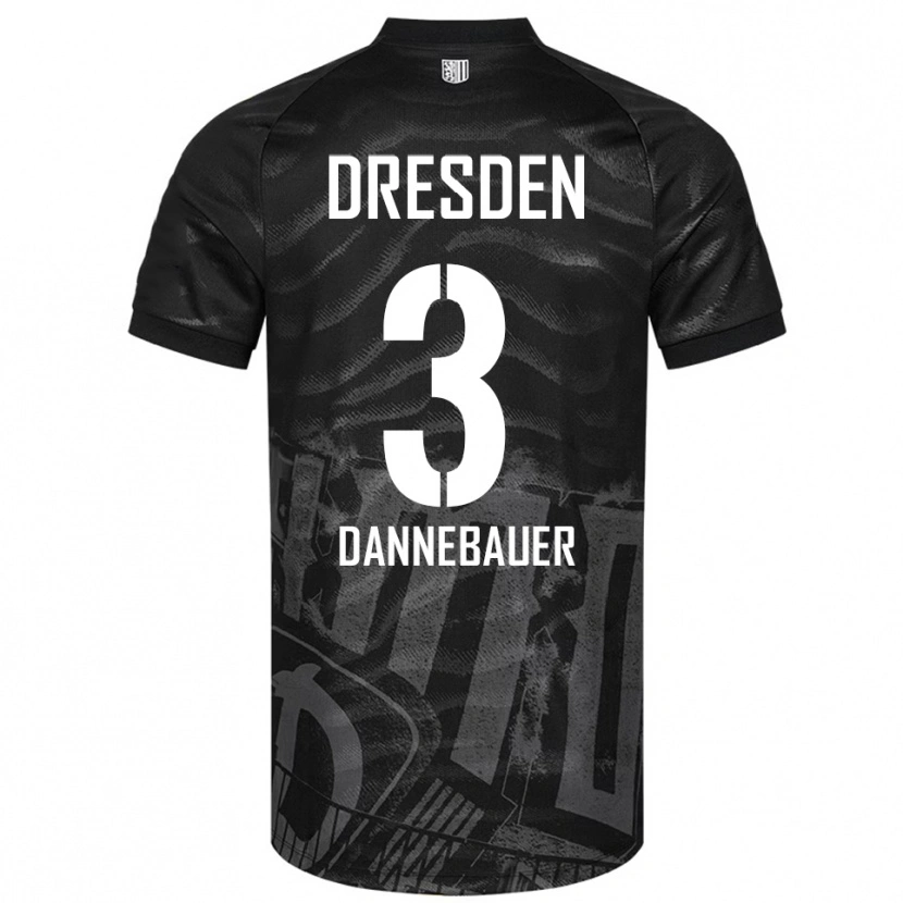 Danxen Kid Elias Dannebauer #3 Black Gray Away Jersey 2025/26 T-Shirt