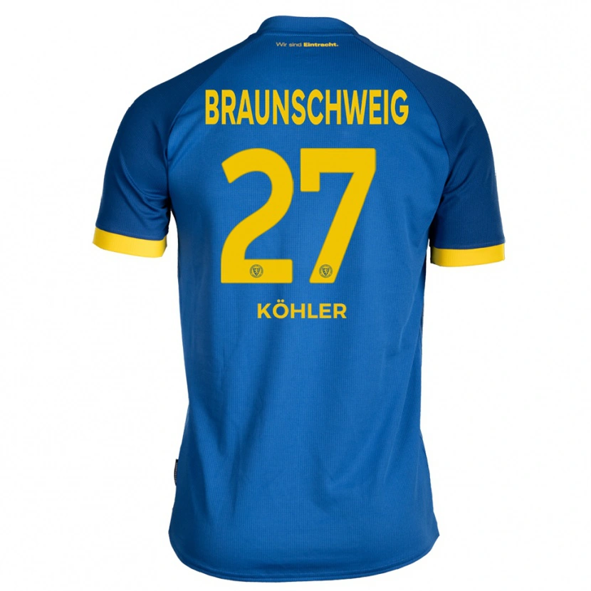 Danxen Kid Sven Köhler #27 Royal Blue Yellow Away Jersey 2025/26 T-Shirt
