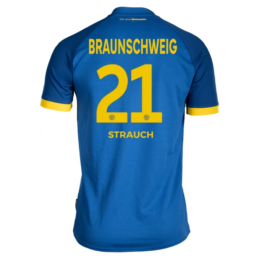 Danxen Kid Emil Strauch #21 Royal Blue Yellow Away Jersey 2025/26 T-Shirt