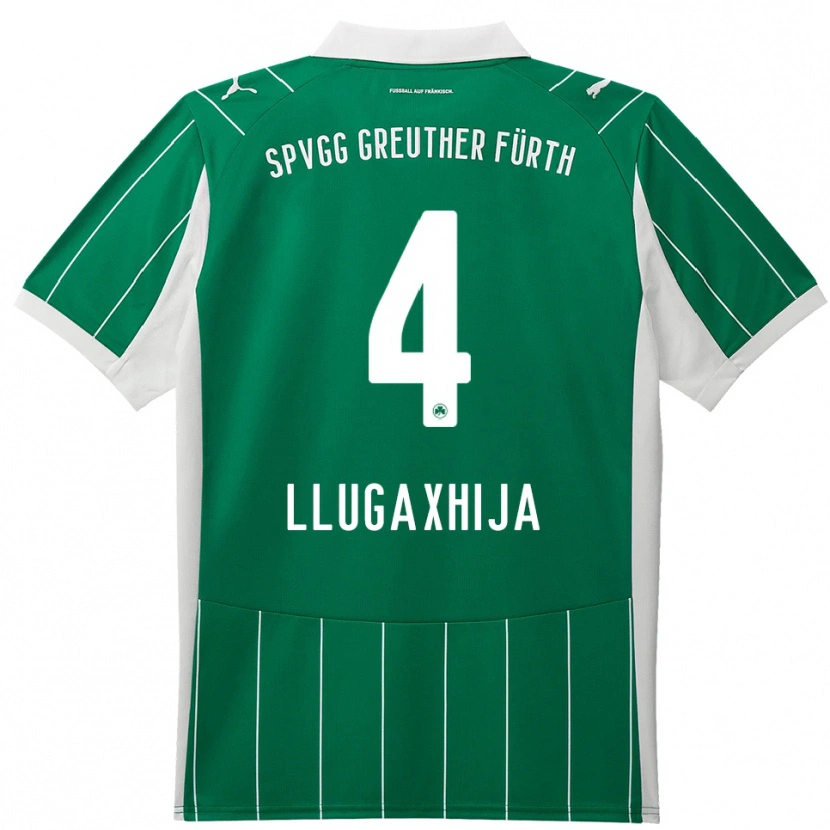 Danxen Kid Florian Llugaxhija #4 Green White Away Jersey 2025/26 T-Shirt