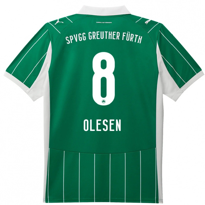 Danxen Kid Mathias Olesen #8 Green White Away Jersey 2025/26 T-Shirt