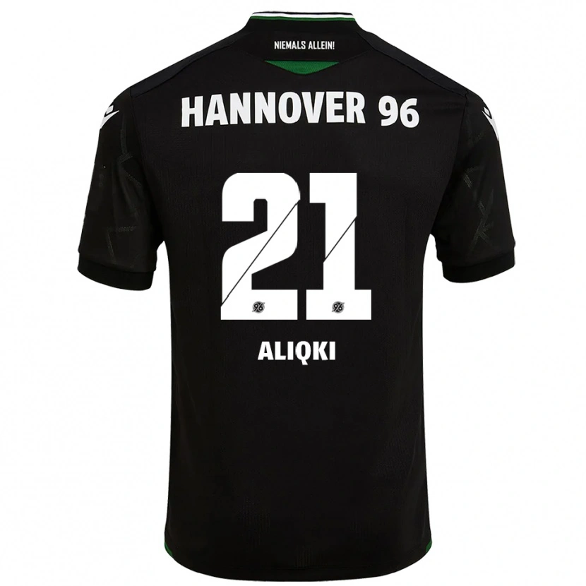 Danxen Kid Florent Aliqki #21 Black Green Away Jersey 2025/26 T-Shirt