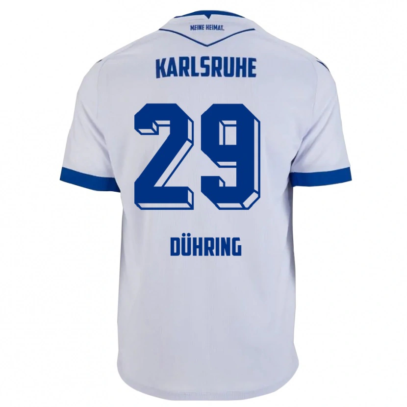 Danxen Kid Niclas Dühring #29 White Blue Away Jersey 2025/26 T-Shirt