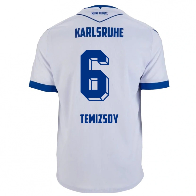 Danxen Kid Malik Temizsoy #6 White Blue Away Jersey 2025/26 T-Shirt