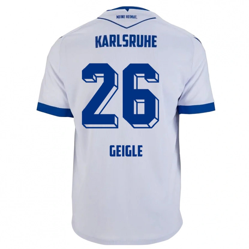 Danxen Kid Fynn Geigle #26 White Blue Away Jersey 2025/26 T-Shirt