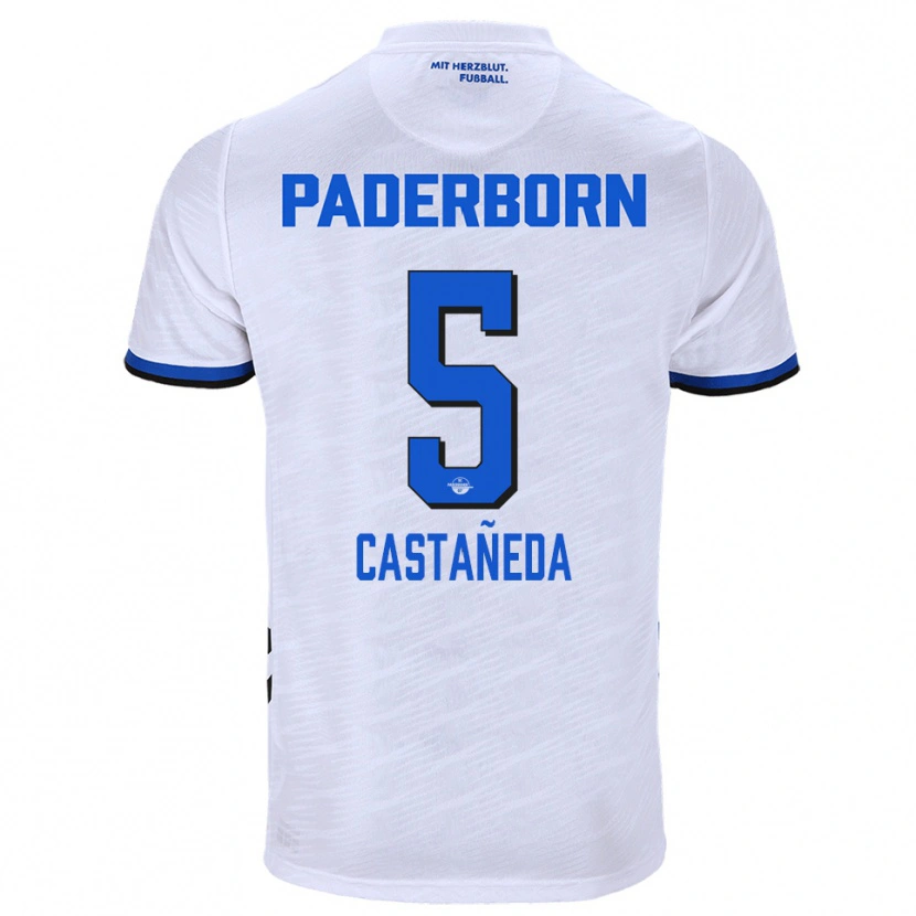 Danxen Kid Santiago Castañeda #5 White Blue Away Jersey 2025/26 T-Shirt