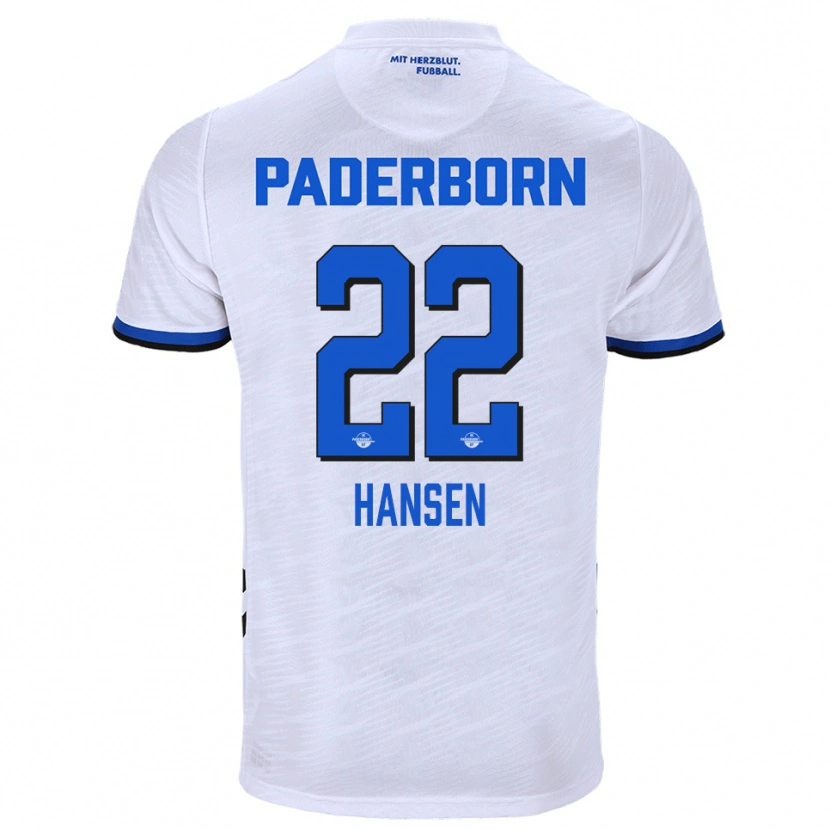 Danxen Kid Mattes Hansen #22 White Blue Away Jersey 2025/26 T-Shirt