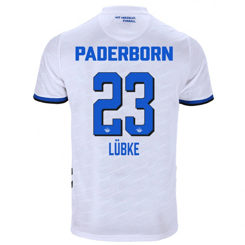 Danxen Kid Jesper Lübke #23 White Blue Away Jersey 2025/26 T-Shirt