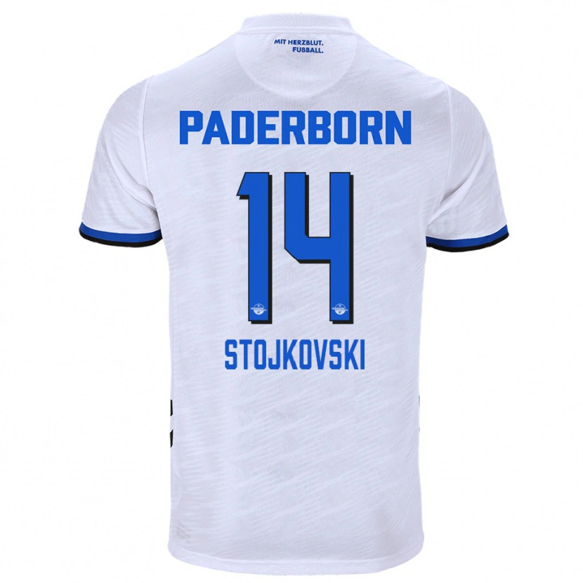 Danxen Kid Jakov Stojkovski #14 White Blue Away Jersey 2025/26 T-Shirt