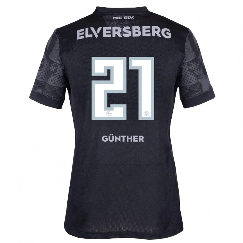 Danxen Kid Lasse Günther #21 Black Gray Away Jersey 2025/26 T-Shirt