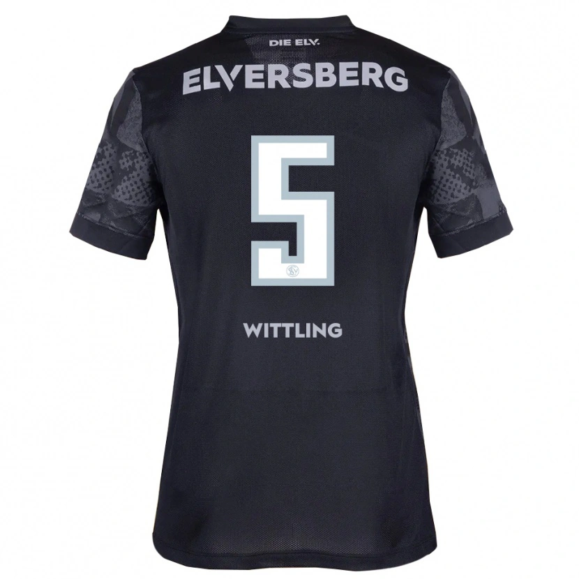 Danxen Kid Emilia Wittling #5 Black Gray Away Jersey 2025/26 T-Shirt