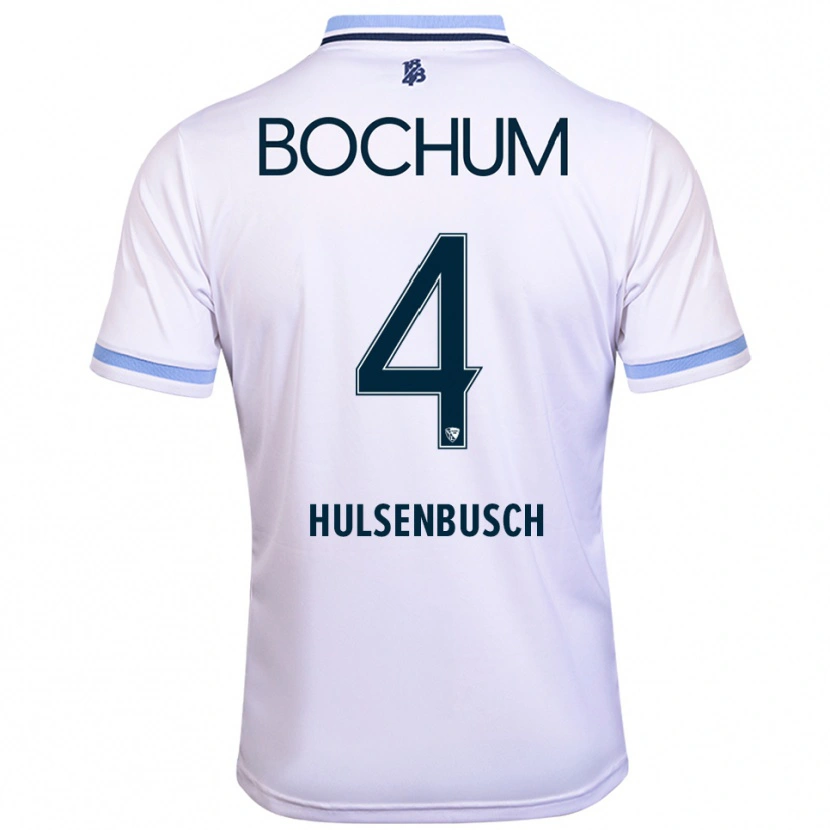 Danxen Kid Daniel Hülsenbusch #4 White Sky Blue Away Jersey 2025/26 T-Shirt