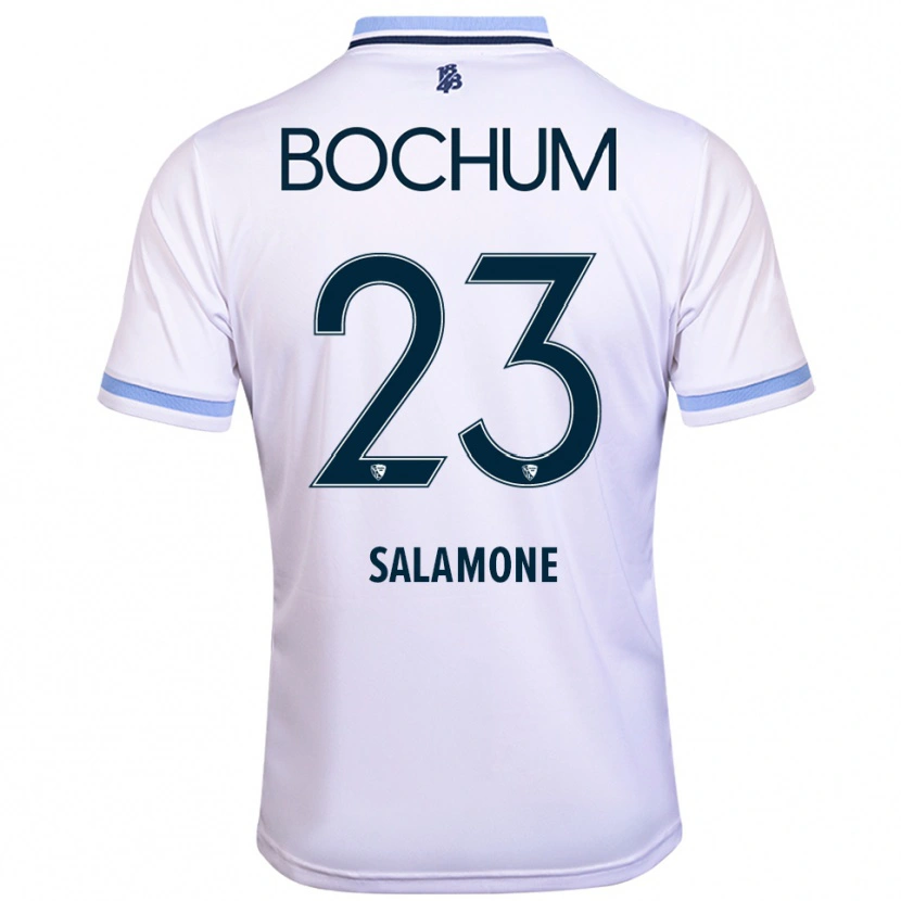 Danxen Kid Elia-Giona Salamone #23 White Sky Blue Away Jersey 2025/26 T-Shirt