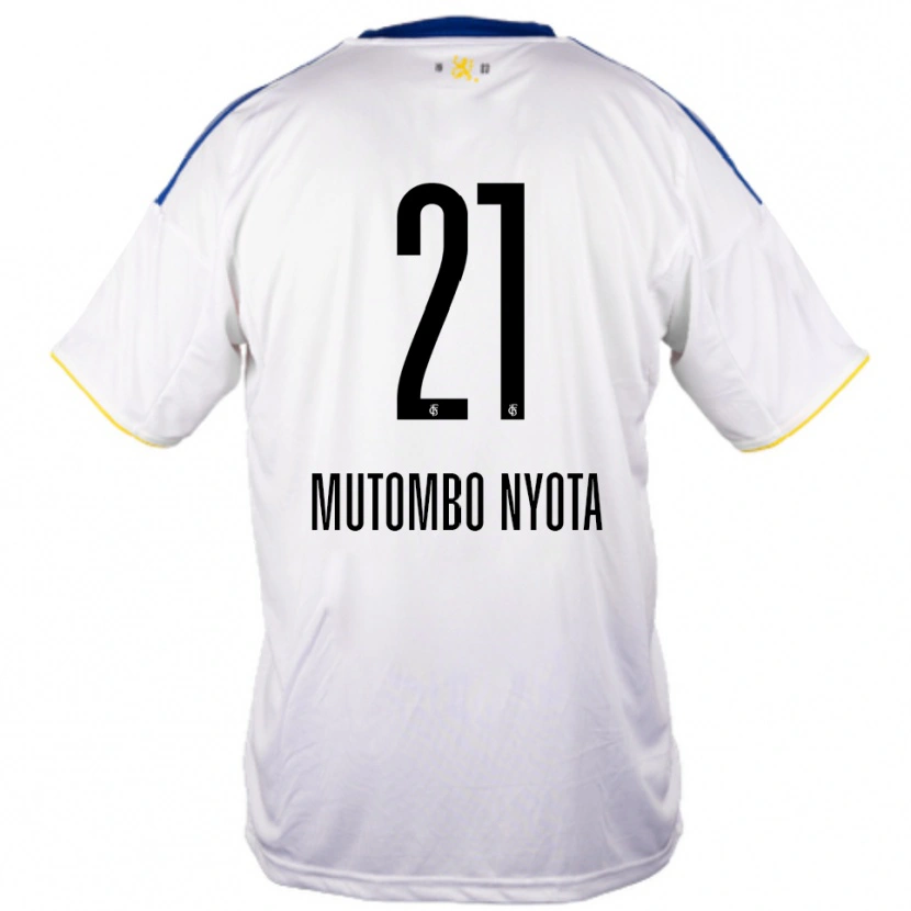 Danxen Kid Jael Mutombo Nyota #21 White Blue Yellow Away Jersey 2025/26 T-Shirt