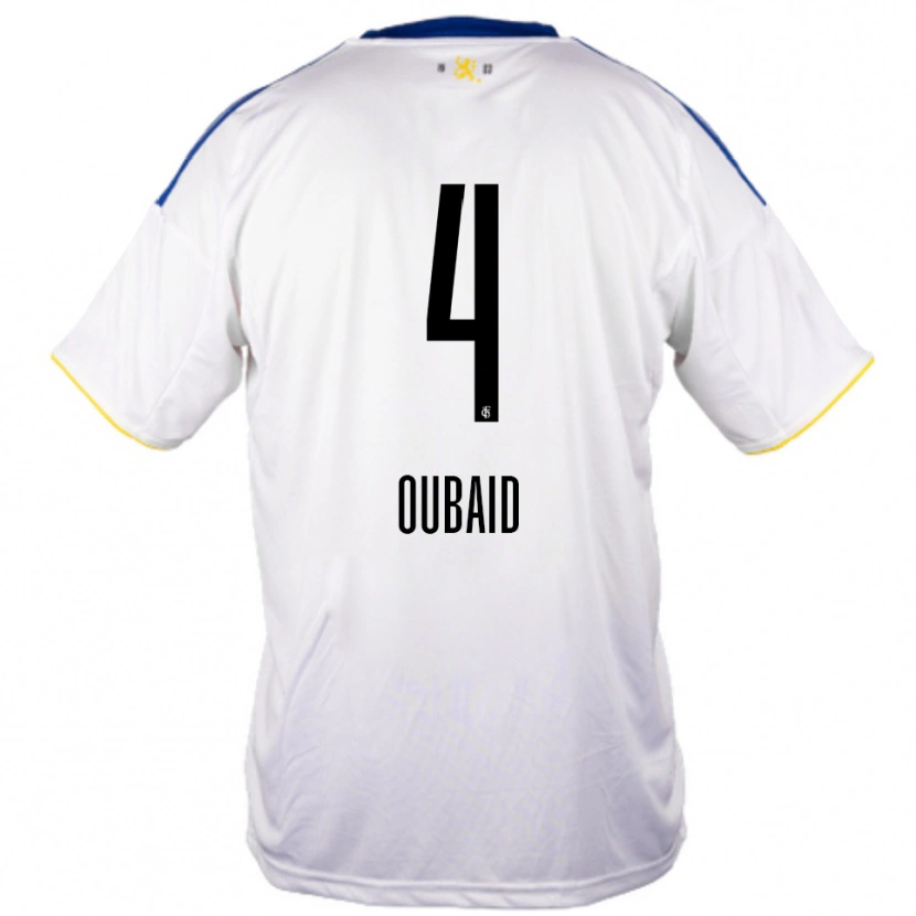Danxen Kid Obeida Oubaid #4 White Blue Yellow Away Jersey 2025/26 T-Shirt