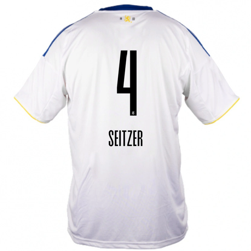 Danxen Kid Max Seitzer #4 White Blue Yellow Away Jersey 2025/26 T-Shirt