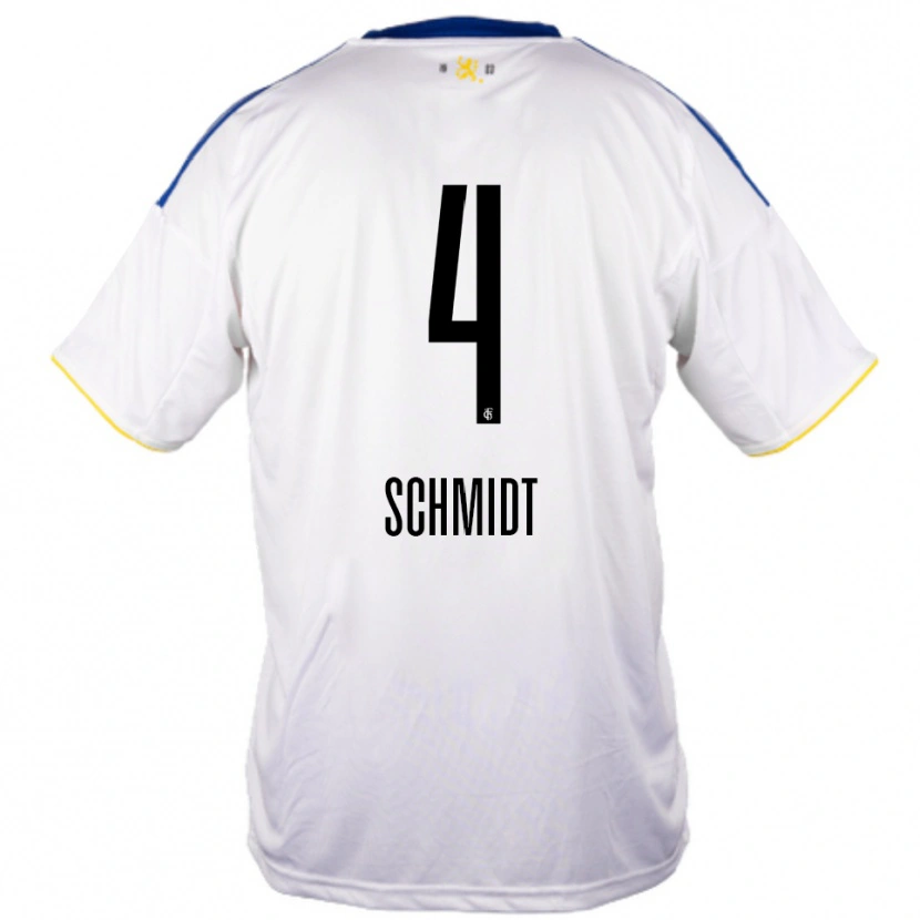 Danxen Kid Louis Schmidt #4 White Blue Yellow Away Jersey 2025/26 T-Shirt
