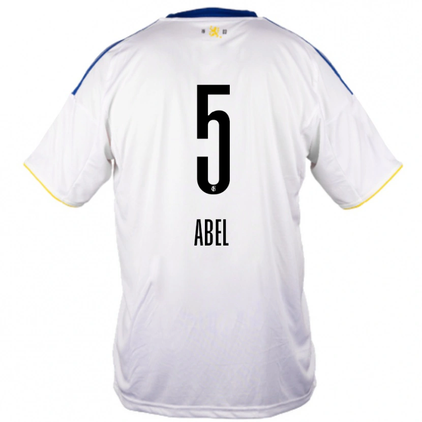 Danxen Kid Andris Abel #5 White Blue Yellow Away Jersey 2025/26 T-Shirt