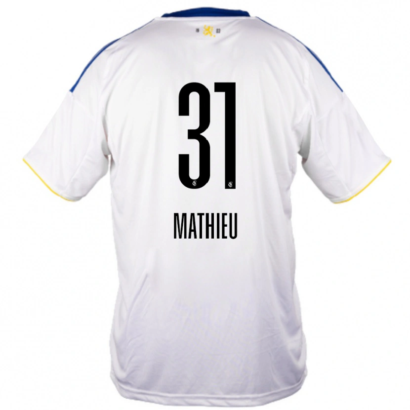 Danxen Kid Sammy Mathieu #31 White Blue Yellow Away Jersey 2025/26 T-Shirt