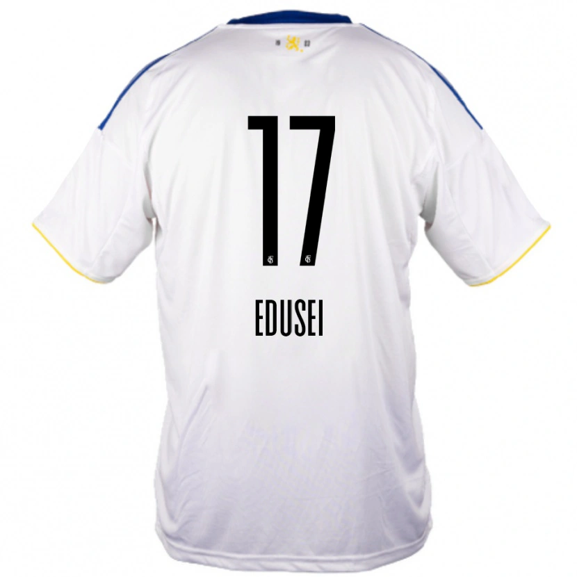 Danxen Kid Damien Edusei #17 White Blue Yellow Away Jersey 2025/26 T-Shirt