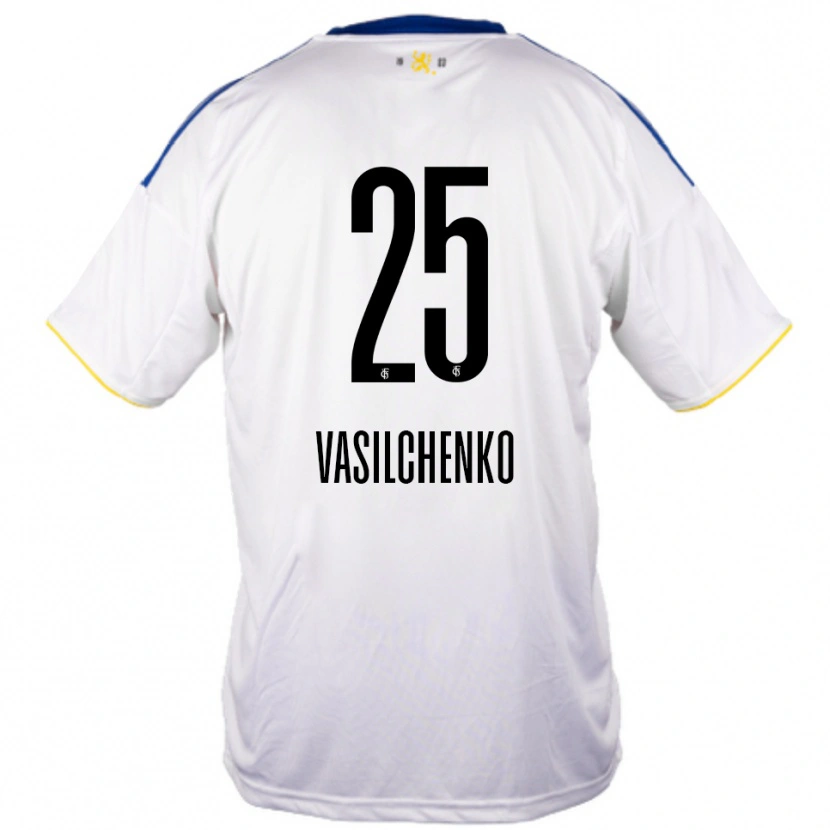 Danxen Kid Leonard Vasilchenko #25 White Blue Yellow Away Jersey 2025/26 T-Shirt