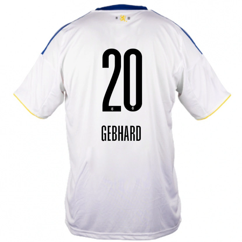 Danxen Kid Maxim Gebhard #20 White Blue Yellow Away Jersey 2025/26 T-Shirt