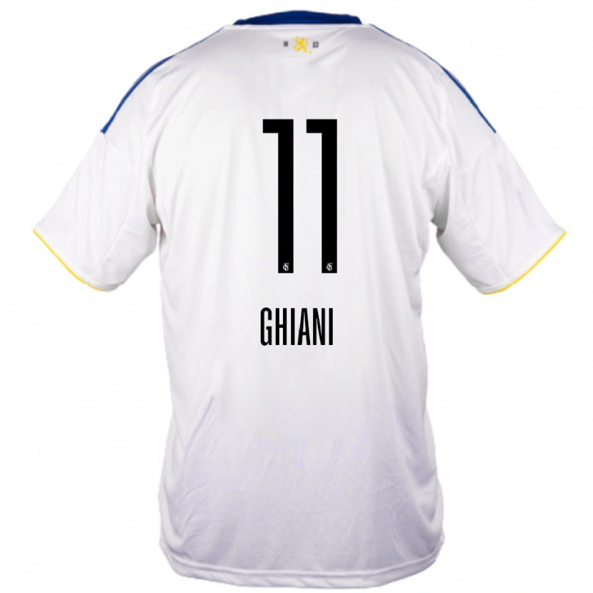 Danxen Kid Davide Ghiani #11 White Blue Yellow Away Jersey 2025/26 T-Shirt