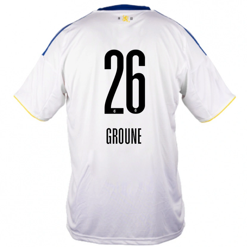 Danxen Kid Amine Groune #26 White Blue Yellow Away Jersey 2025/26 T-Shirt