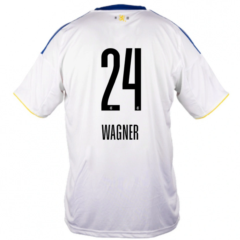 Danxen Kid Emma Wagner #24 White Blue Yellow Away Jersey 2025/26 T-Shirt
