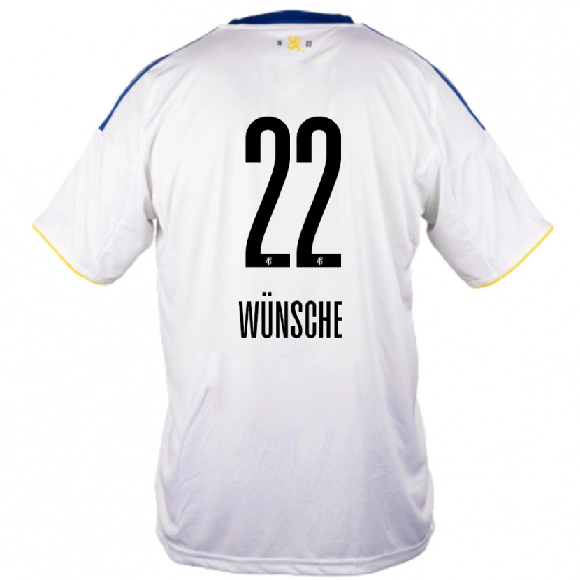 Danxen Kid Hannah Wünsche #22 White Blue Yellow Away Jersey 2025/26 T-Shirt