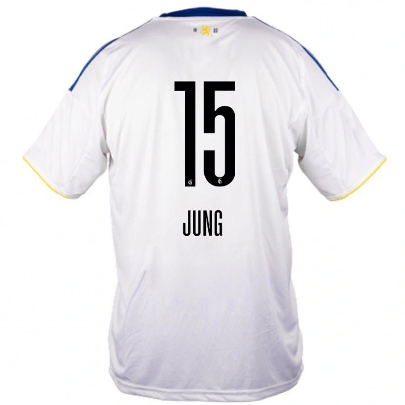 Danxen Kid Elias Jung #15 White Blue Yellow Away Jersey 2025/26 T-Shirt
