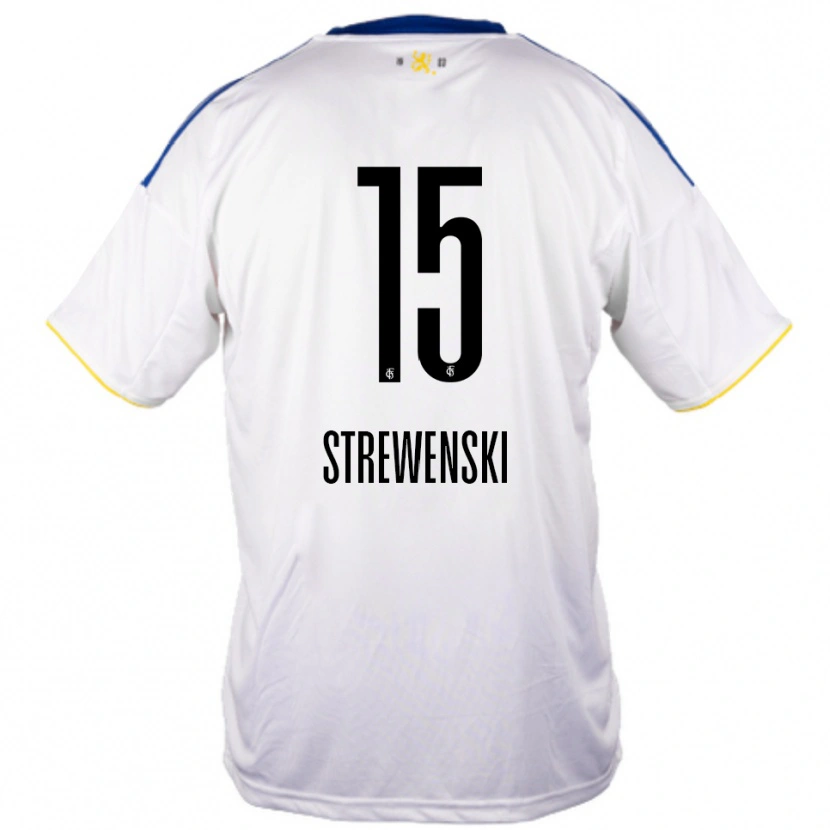 Danxen Kid Lukas Strewenski #15 White Blue Yellow Away Jersey 2025/26 T-Shirt