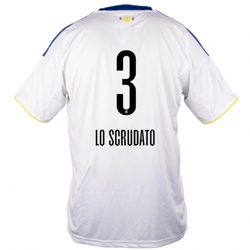 Danxen Kid Gianluca Lo Scrudato #3 White Blue Yellow Away Jersey 2025/26 T-Shirt
