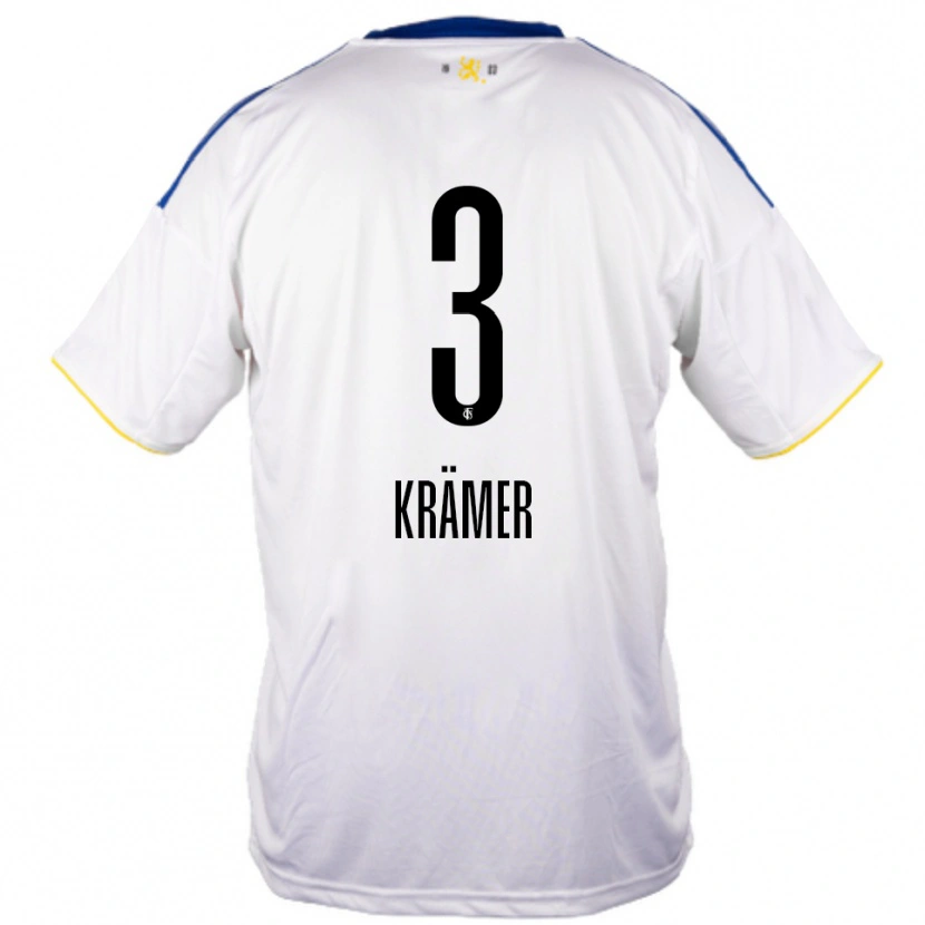Danxen Kid Nils Krämer #3 White Blue Yellow Away Jersey 2025/26 T-Shirt