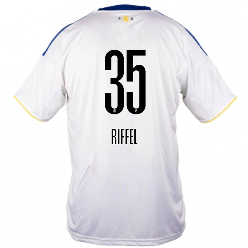 Danxen Kid Kim Riffel #35 White Blue Yellow Away Jersey 2025/26 T-Shirt