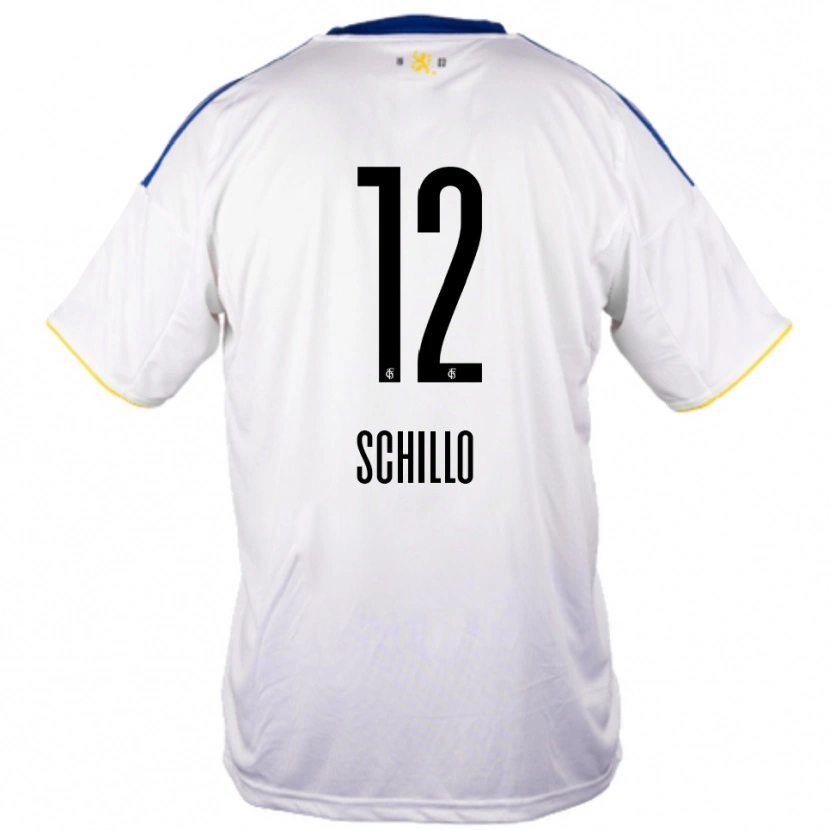 Danxen Kid Jule Schillo #12 White Blue Yellow Away Jersey 2025/26 T-Shirt