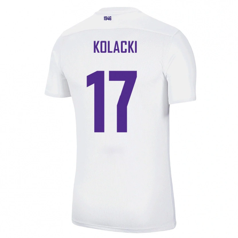 Danxen Kid Dawid Kolacki #17 White Green Away Jersey 2025/26 T-Shirt