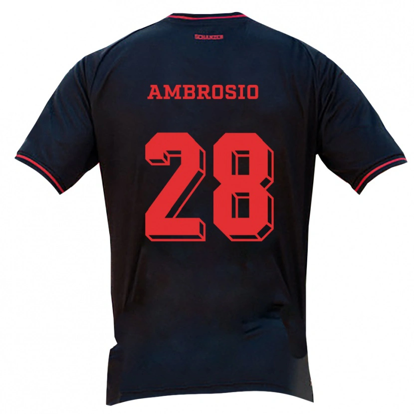 Danxen Kid Gedeon Ambrosio #28 Black Red White Away Jersey 2025/26 T-Shirt
