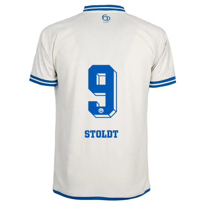 Danxen Kid Luca Stoldt #9 White Blue Away Jersey 2025/26 T-Shirt
