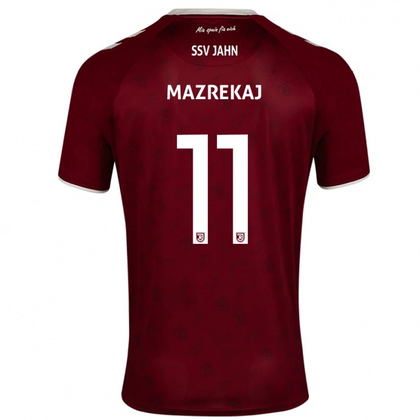 Danxen Kid Abaz Mazrekaj #11 Burgundy White Away Jersey 2025/26 T-Shirt